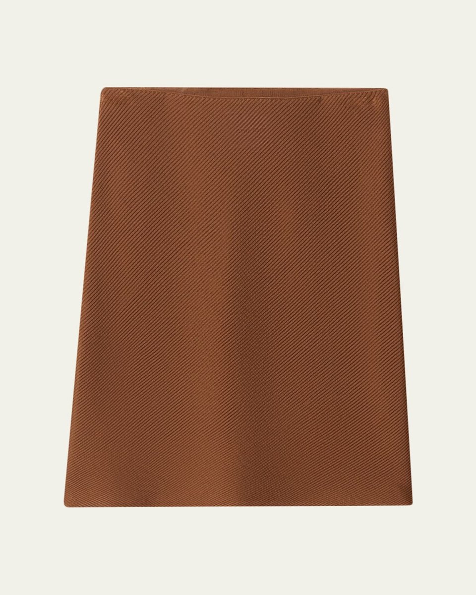 Diagonal Rib Silk Skirt